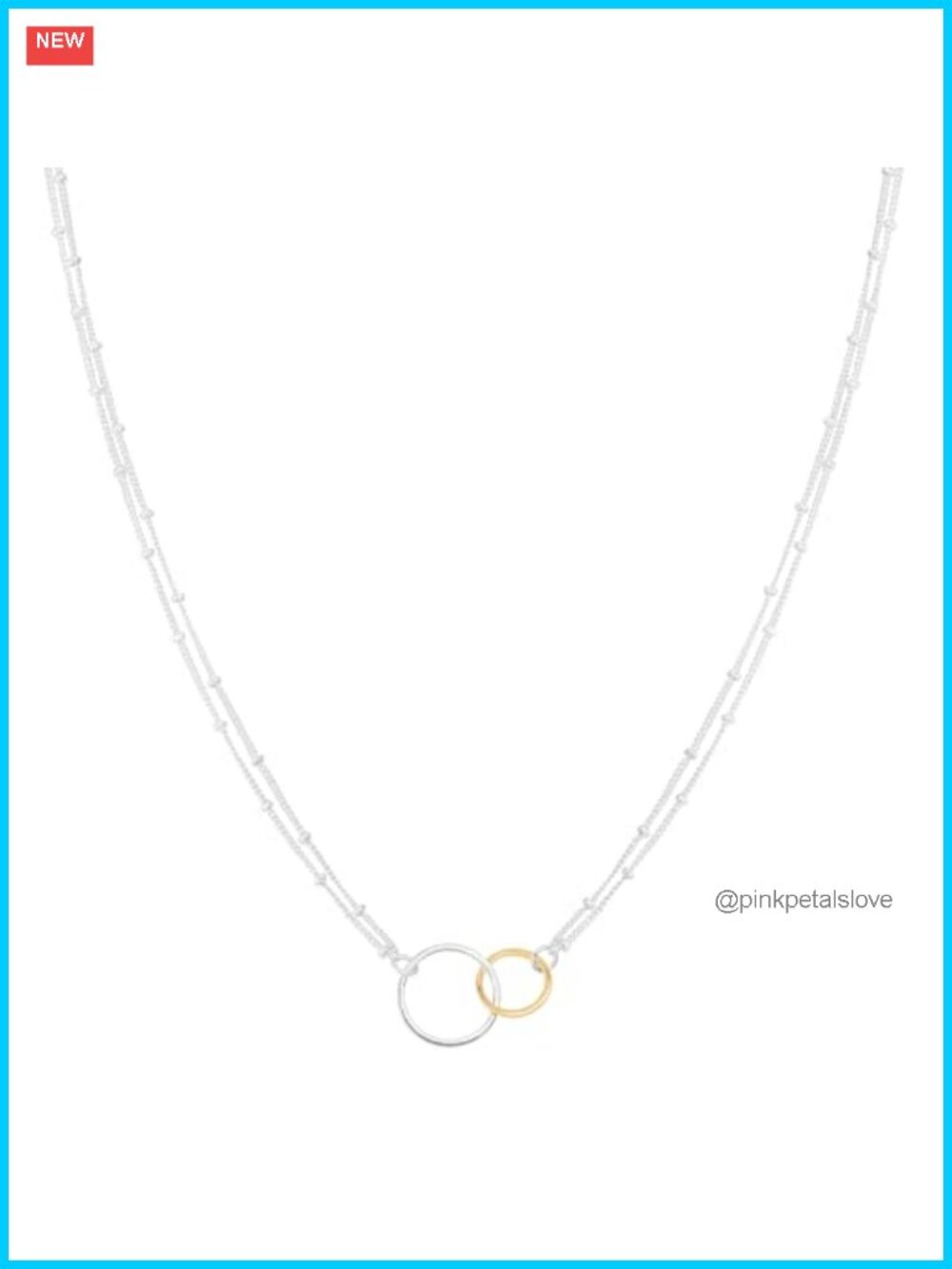Sterling Silver 14K Gold Plated Circle Station Necklace